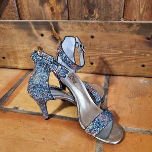 Brash Rainbow Sparkly Stiletto Heels Size 7